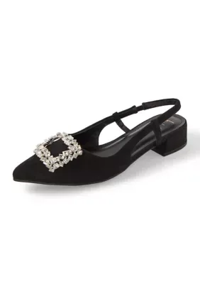 Sofiah Brooch Slingback Flats