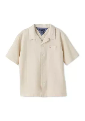 Short Sleeve Waffle Camp Collar Shirt by Tommy Hilfiger