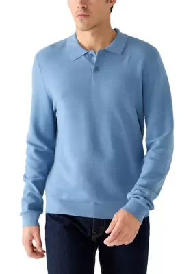 Long Sleeve Knit Polo Shirt by Truth by Republic