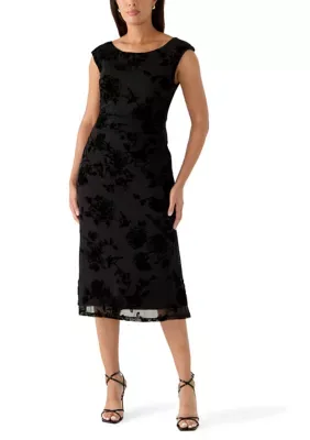 Flocked Mesh Dress by Connected Apparel