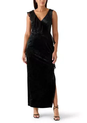 Crushed Velvet Gown by Connected Apparel