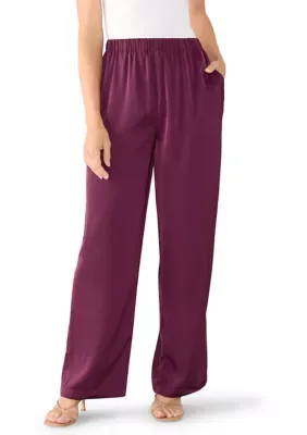 Elastic Waist Pants with Patch Pockets