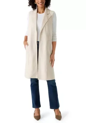 Notch Collar Open Vest by Magaschoni
