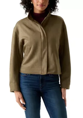 Faux Suede Scuba Zip Bomber Jacket by Philosophy
