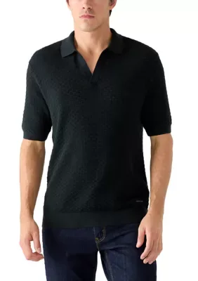 Pima Cotton Johnny Collar Polo Shirt by Alton Gray