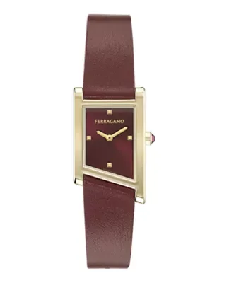 Asymetrique Leather Watch by Ferragamo