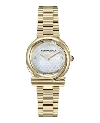 Gancini Twisted Diamond Watch by Ferragamo