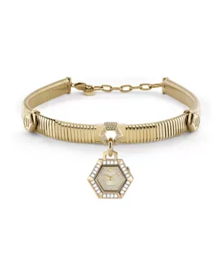 $nake Hexagon Crystal Necklace Watch by Philipp Plein