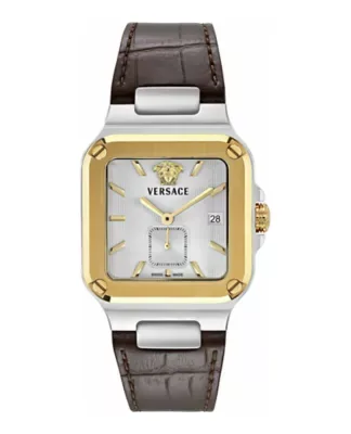 Greca Edge Leather Watch by Versace