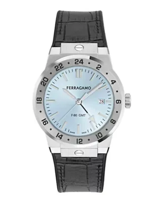 F-80 Classic GMT Leather Watch by Ferragamo