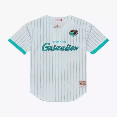 NBA Memphis Grizzlies Head Coach Pinstripe Mesh Full-Button Baseball Jersey by Mitchell & Ness
