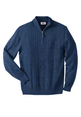 Shoremans Quarter Zip Cable Knit Sweater by Liberty Blues