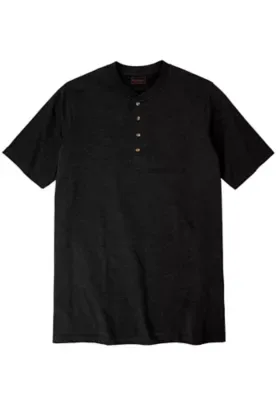 Heavyweight Longer-Length Short-Sleeve Henley Shirt by Boulder Creek