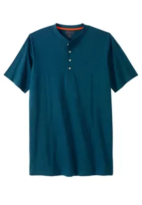 Heavyweight Longer-Length Short-Sleeve Henley Shirt