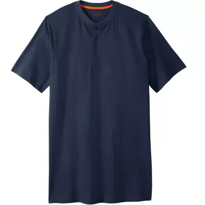 Heavyweight Longer-Length Short-Sleeve Henley Shirt