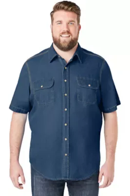 Short Sleeve Denim and Twill Shirt by Boulder Creek