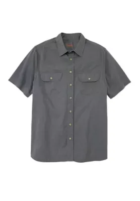 Short Sleeve Denim and Twill Shirt - Steel by Boulder Creek