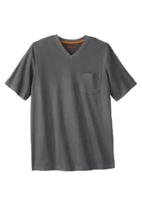 Heavyweight Pocket V-Neck Tee - Steel by Boulder Creek