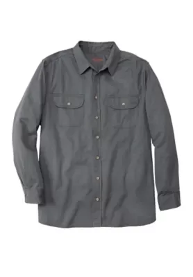 Long Sleeve Denim and Twill Shirt - Steel by Boulder Creek