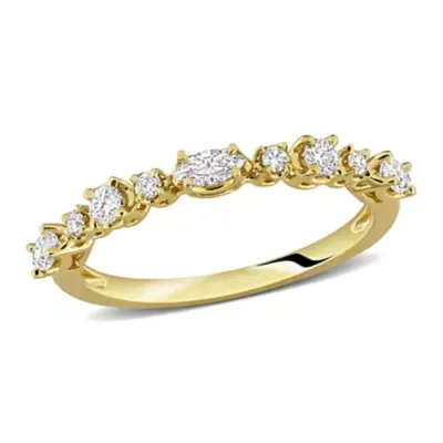 Lab Created White Moissanite Ring in Yellow Plated Sterling Silver