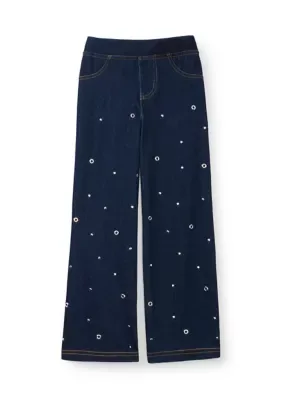 Knit Denim Wide Leg Jeggings by Star Ride