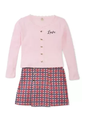 Long Sleeve Shirt and Skirt Set by Sweet Butterfly