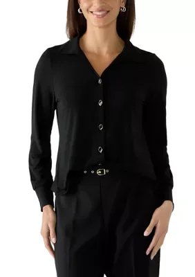 Long Sleeve Button Front Top by Rio & Rian