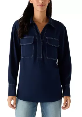 Long Sleeve Button Down Shirt by Muse Republic Clothing