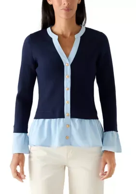Peplum Blouse Mix Sweater by Nanette Lepore