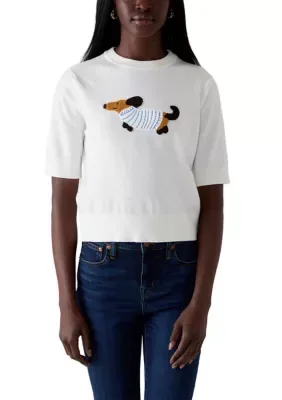 Short Sleeve Stitched Dog Sweater by Nanette Lepore