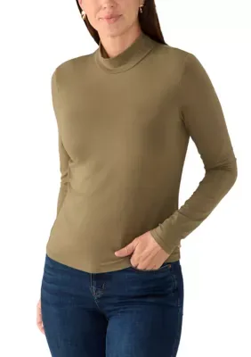 Long Sleeve Mock Neck Top by Scotch & Soda