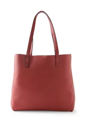 Large Faux Leather Tote with Insert