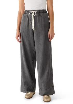 Pull on Wide Leg Denim Pants by Velvet Heart