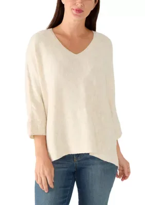 Side Slit V-Neck Sweater by Vince Camuto