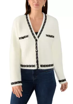 Contrast Trim Cardigan by Vince Camuto