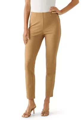 Solid Pull-On Ponte Pants by Rafaella