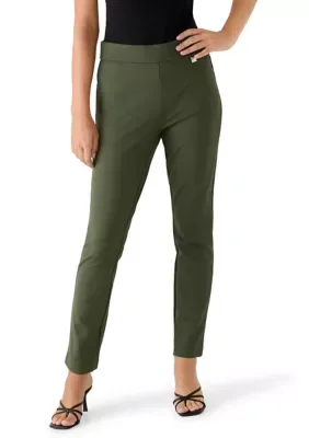 Pull on Slim Leg Pants with Logo Charm by Rafaella