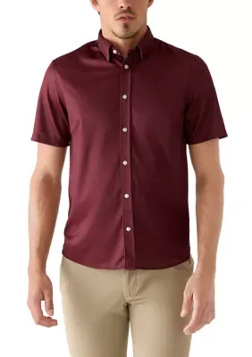Short Sleeve Knit Performance Mini Dot Shirt by Van Heusen