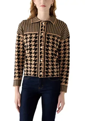 Houndstooth Button Down Sweater by Rio & Rian