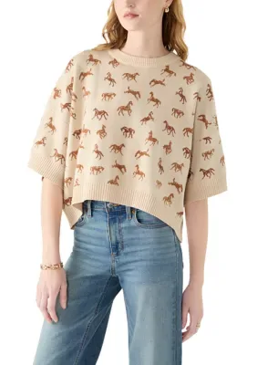 Horse Pattern Pullover Sweater by Aimee  Coco