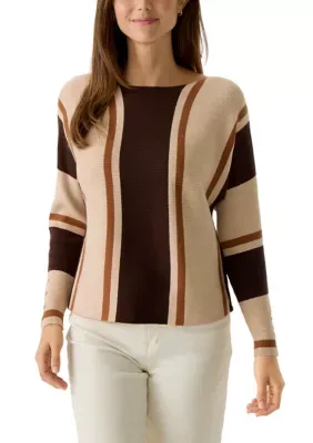Striped Dolman Sleeve Top with Studs by Aimee  Coco
