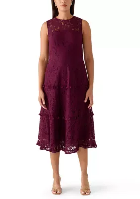 Ruffle Lace Midi Dress by Anne Klein