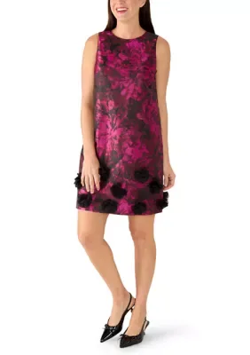 Floral Detail Shift Cocktail Dress by Anne Klein
