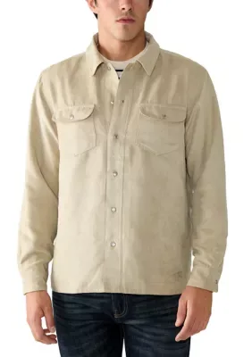 Faux Suede Shirt Jacket by Tahari