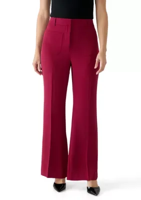 Mid Rise Flare Leg Pants