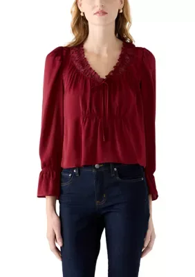Scoop Neck Cropped Blouse