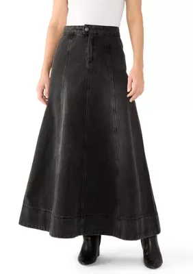 Seamed Maxi Denim Skirt by 1.State