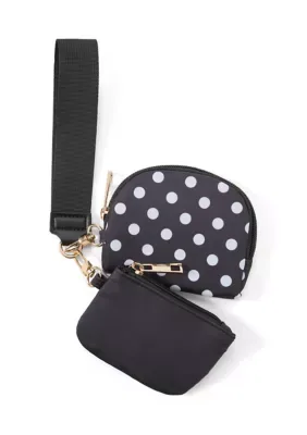 Nylon Link Carry Polka Dot Wristlet by Urban Expressions