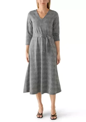 3/4 Sleeve Knit Jacquard Dress by Chaus