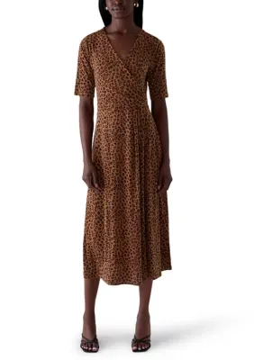 Faux Wrap Midi Dress by Chaus